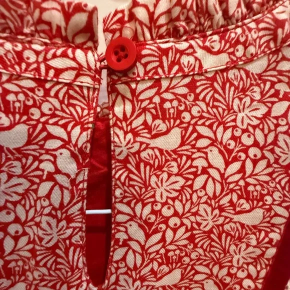 Mini Boden Red and White Smocked Sundress with Square Neck - Picture 6 of 6